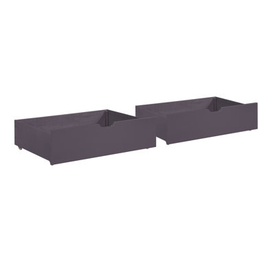 Coffre à jouets de rangement sous le lit 2 pièces avec roulettes, mobilier de chambre contemporain en bois