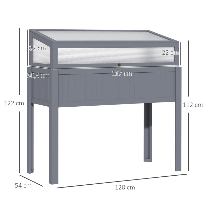Abdel-Rahman 3 Ft W x 1 Ft D Cold-Frame Greenhouse, Grey