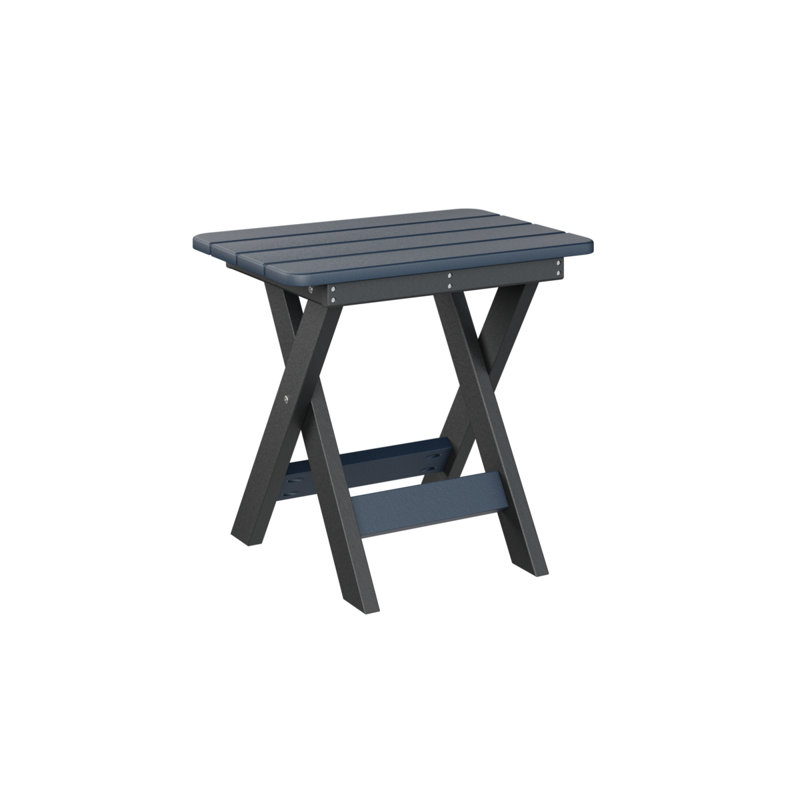 Berlin Gardens Folding End Table, Navy Blue, Black