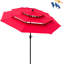 Parasol d'extérieur 9 pi 3 po avec évents - Rouge, convient à un patio d'ombrage de jardin en manivelle facile, une terrasse ombragée et une piscine dans la cour arrière-636816084