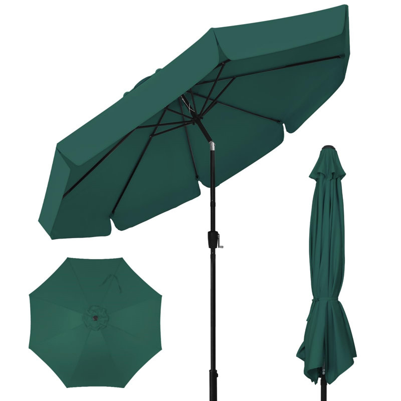 290cm Tilt Beach Parasol, Green