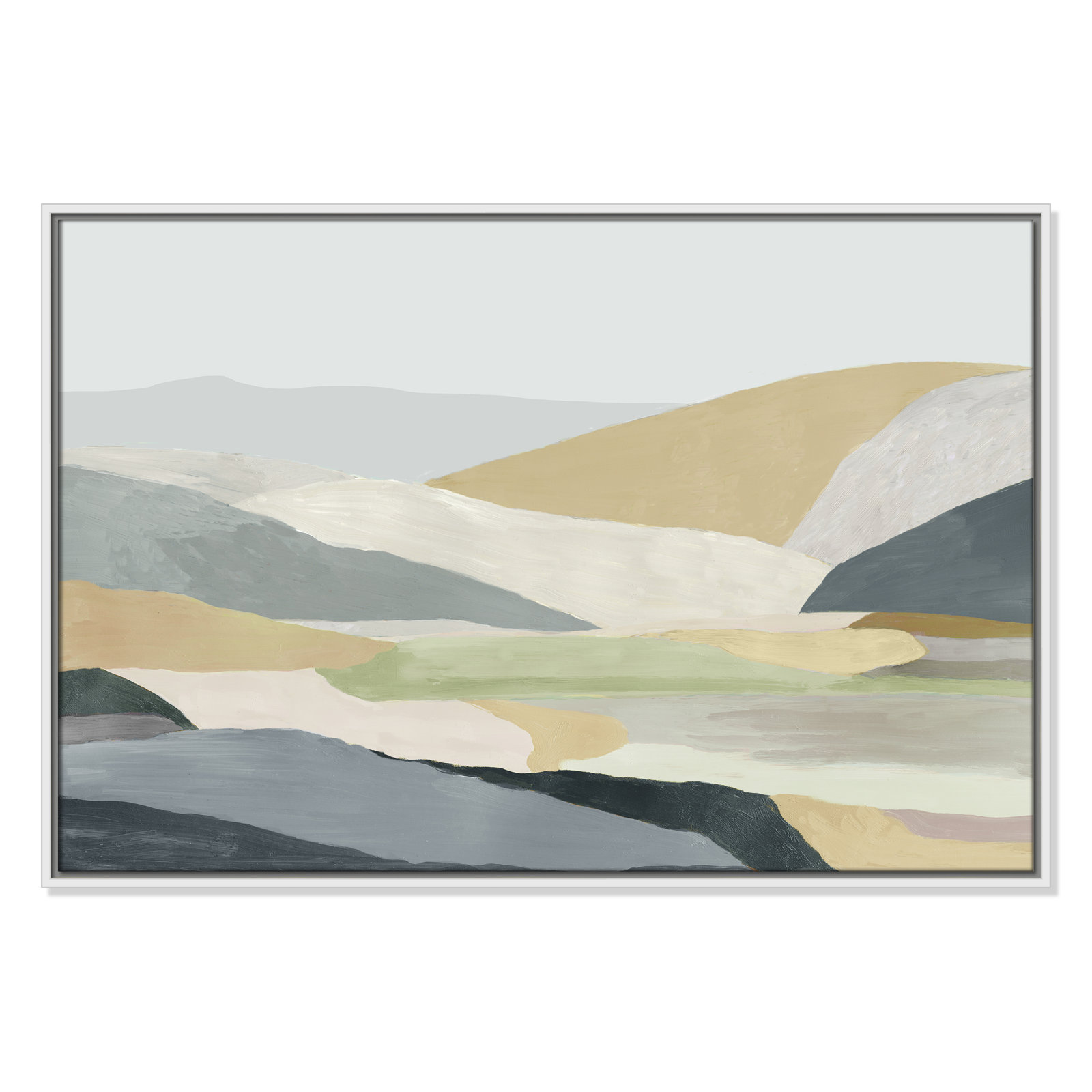 Blair "Warm Hills I" Painting, 25.5" H x 37.5" W x 2" D, White Canvas