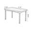 Table de salle à manger rectangulaire en bois massif brun avec pattes pivotantes-1229693975