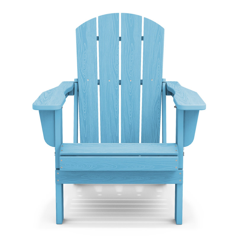 Clitheroe Foldable HDPE Adirondack Chair, Light Blue