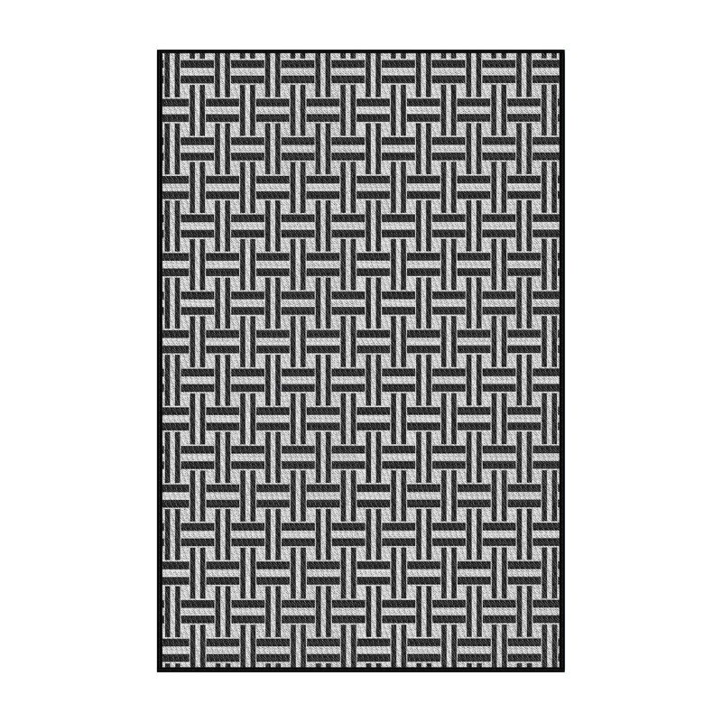 Tapis de zone noire à motifs, Rectangle 2 pi x 4 pi