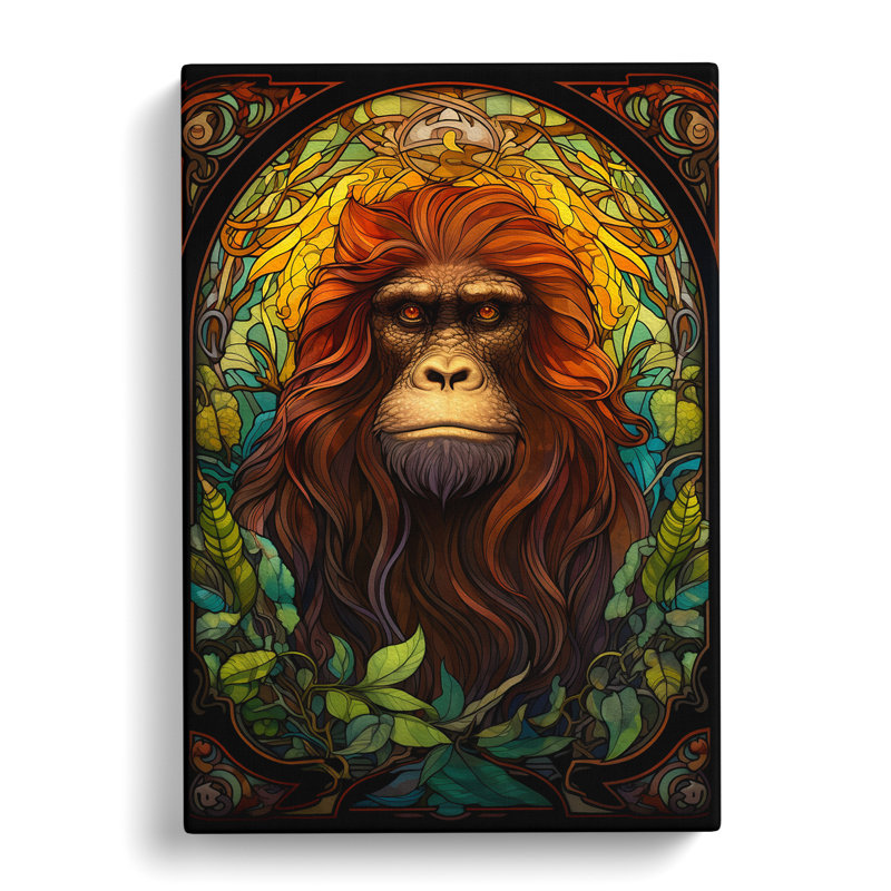Orangutan Nouveau - Wrapped Canvas, 76cm H x 50cm W x 3cm D