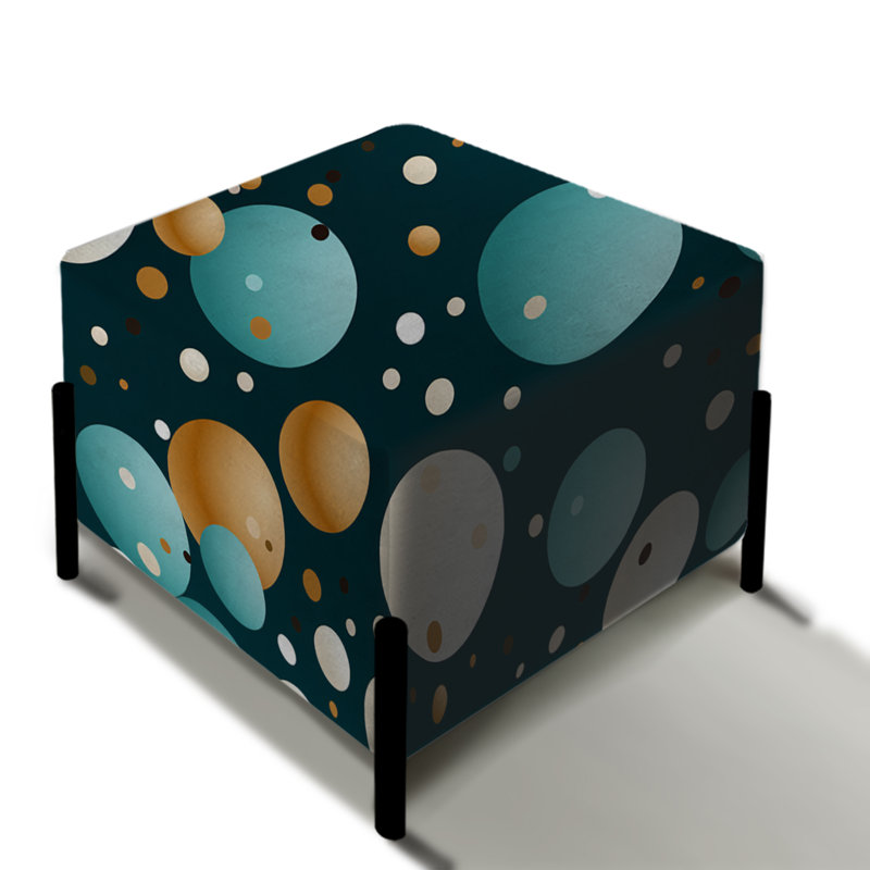 Classic Elegance Polka Dots Pattern - Polka Dots Square Ottoman