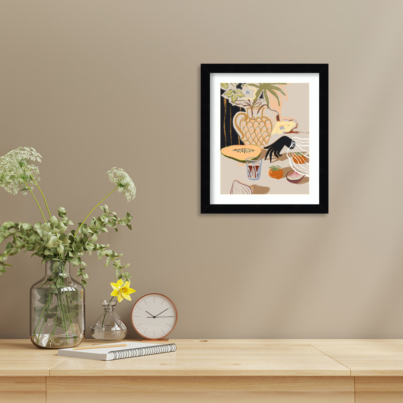 Northbrook "Fruitful Spread" Print, Black, 13" H x 11" W