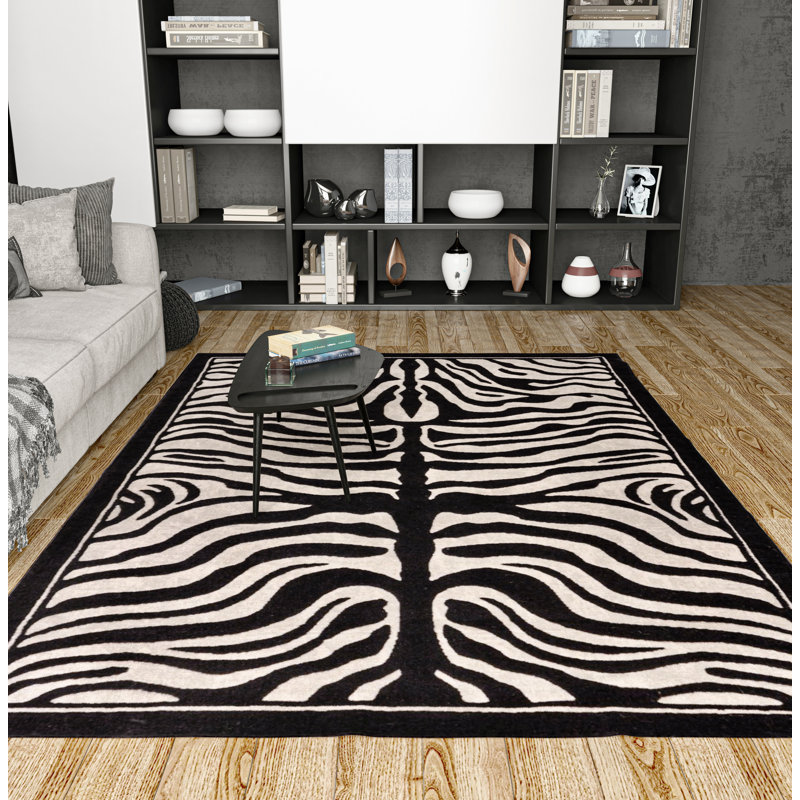 Ramey Wool Animal Print Indoor / Outdoor Rug, Rectangle 2' x 3'