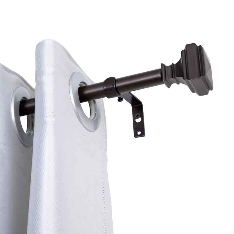 Tringle à rideaux simple réglable en métal l 0,63 po, H 1,85 po x l 48 po x P 1,85 po, Bronze frotté à l'huile