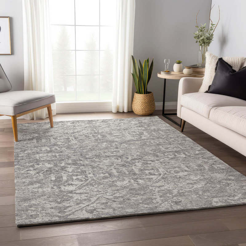 Premium Machine Washable Mayfield AMF40 Oriental Rug, Gray, 3' x 5'