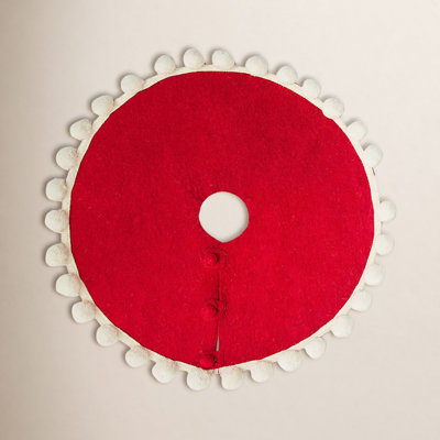 Handmade Pom Pom Wool Tree Skirt