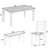 Bambino 6 - Person Four Leg Dining Set-1030150731