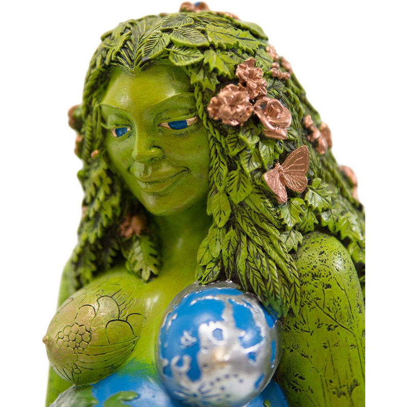 Statue millénaire Gaia Terre Mère Nature, déesse Te Fi, H 14 po x l 10 po x P 9 po
