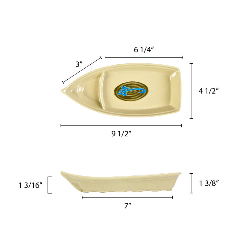Thunder Group Inc. Wei Melamine Divided Serving Dish, 1.73" H x 9.5" W x 4.5" D