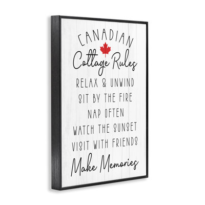 Canadian Cottage Rules Framed Giclee, design by Lil' Rue