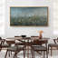 «Moody Blueish Green Wildflowers», art mural de chambre à coucher champêtre, impression numérique sur toile giclée sur toile-111652610-111652608