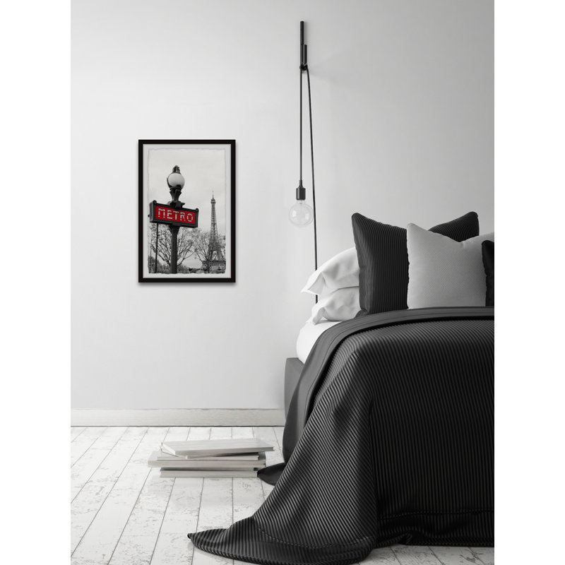 Paris Metro Subway - Single Picture Frame Print, 30cm H x 20cm W x 3.81cm D