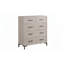 Commode à 3 tiroirs en bois massif blanc antique et MDF avec pattes en métal