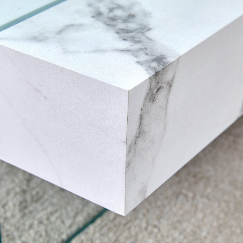 Table basse moderne à deux niveaux, Blanc