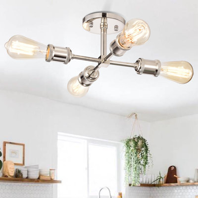 Plafonnier semi-encastré 4 lumières Sputnik