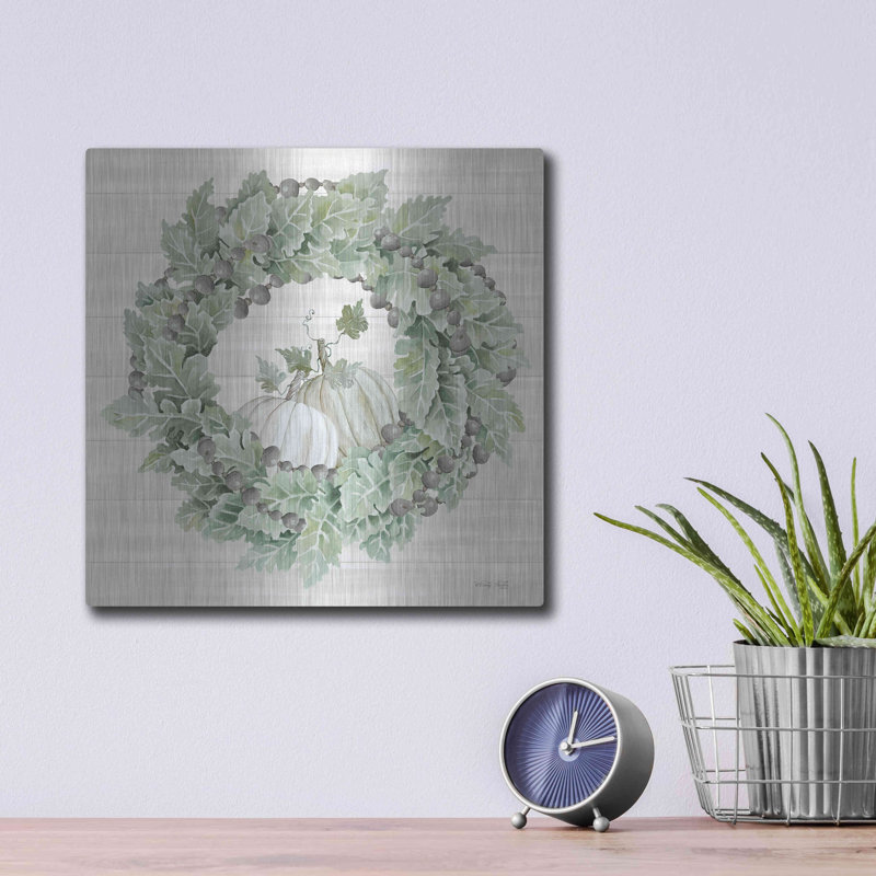  «Pumpkin Wreath III» par Cindy Jacobs, art mural en métal, H 12 po x l 12 po