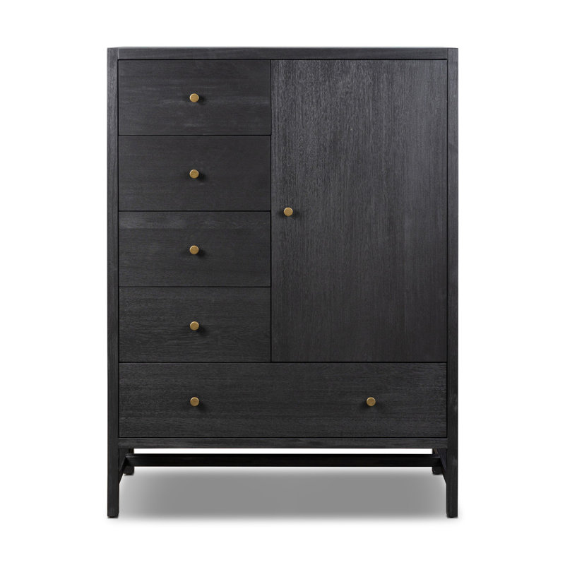 Sullivan Chest-Saddle Tan, Brushed Black Acacia Solid