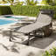 Méridiennes de patio réglables, chaise longue d'extérieur portative en acier
