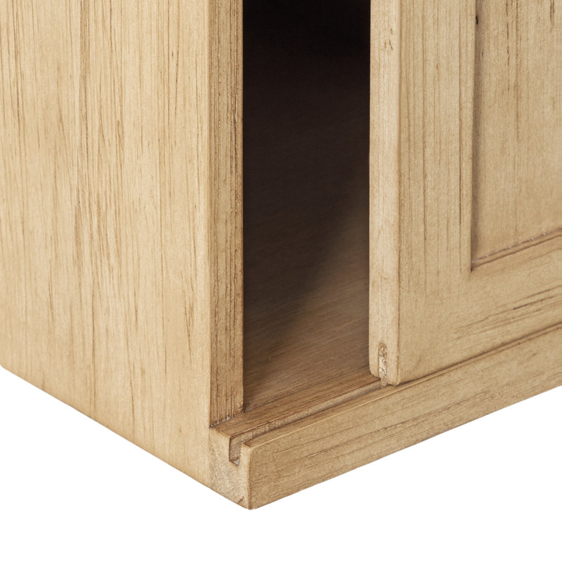 Cates Floating Side Table with Storage, Natural