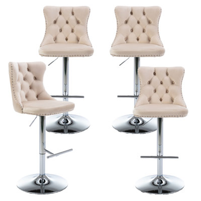 360°Swivel Bar Stools with Sliver Base