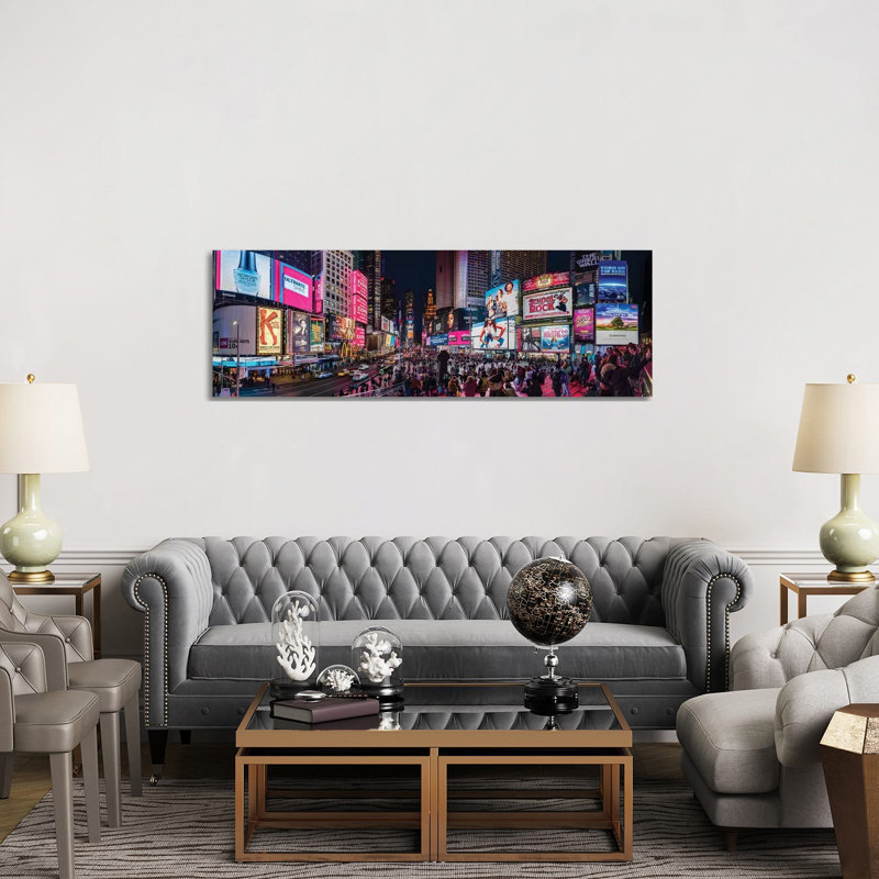 Times Square, Manhattan, New York City, New York State, USA 1 Piece Wrapped Canvas Panoramic Wall Art