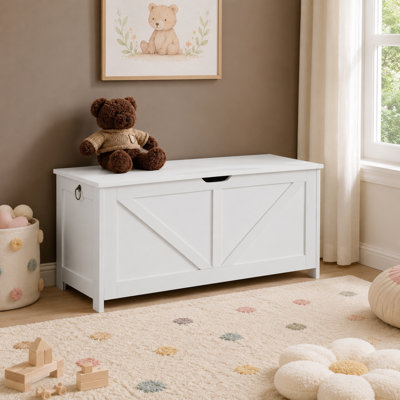 Retro Entryway Storage Bench Chest with Flip Top