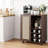 Sideboard Cabinet, 34 Inch, - Paneled, 1 Enclosed 2 Open Shelves, 6 Wine , Spacious Inch Bar Storage, Space, Tabletop-1104766720