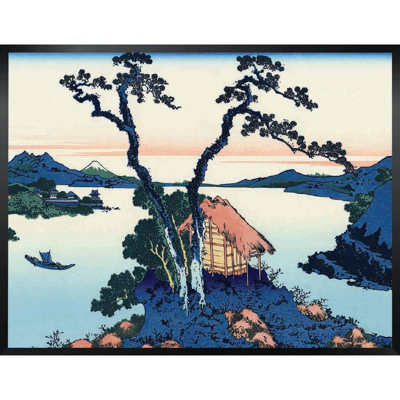 « japanese lake » par katsushika hokusai,, impression encadrée, H 14 po x l 18 po