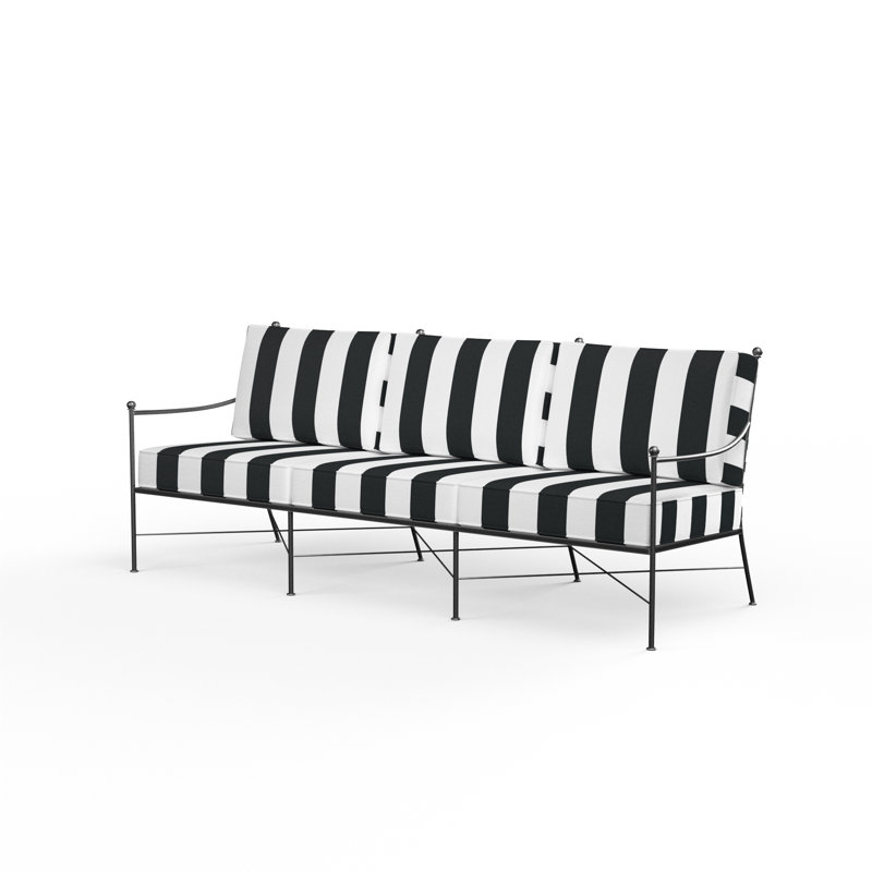 Provence Patio Sofa with Sunbrella Cushions, Cabana Classic Striped Sunbrella®