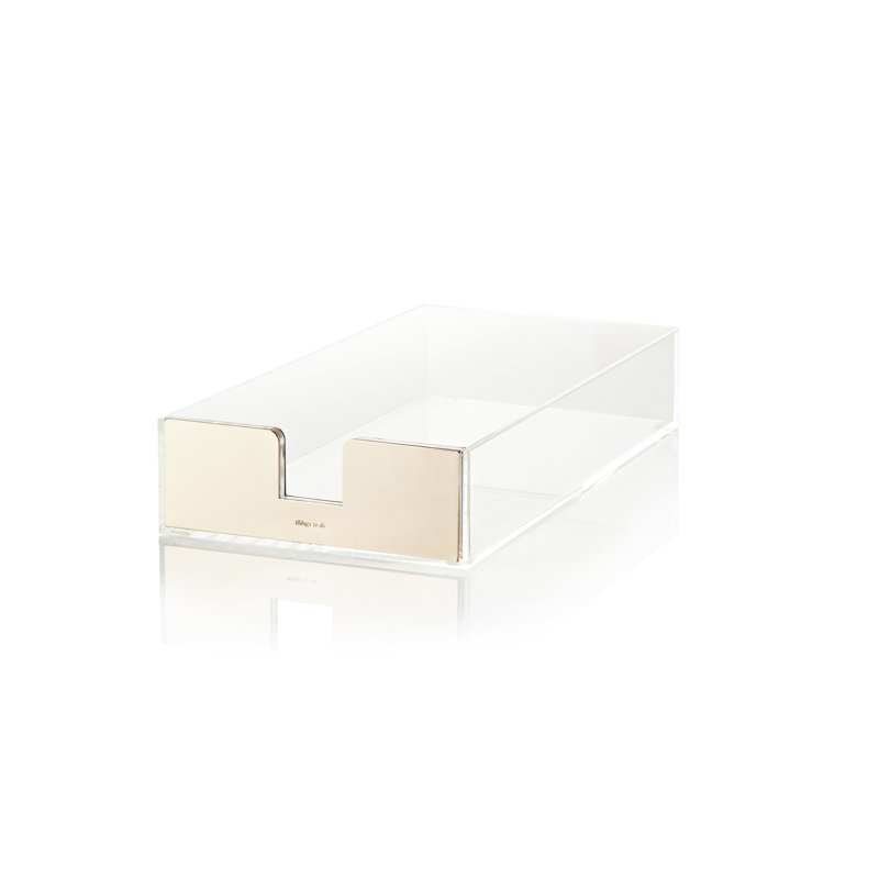 Acrylic Letter Tray, Gold 
