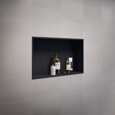 Niche de douche noire en acier inoxydable 24 po x 12 po 