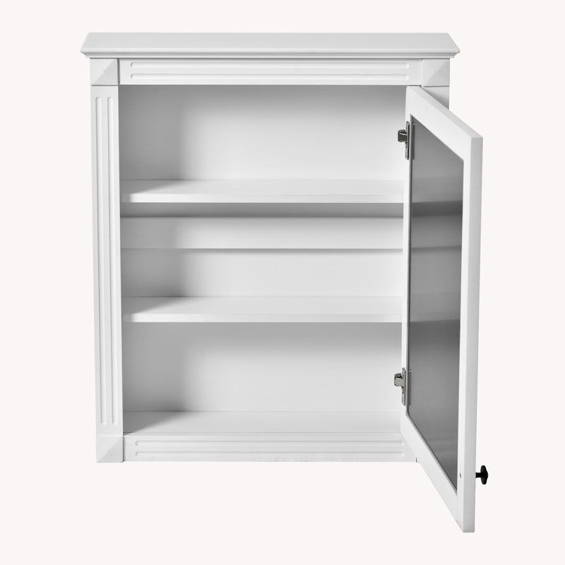 24" x 27" Wall-Mounted Bathroom Cabinet w/ Mirror & Adjustable Shelf, Space Saver Over Toilet,, White