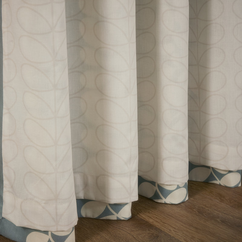 Sycamore Stripe Duckegg Eyelet Curtain, 117cm Width x 183cm Drop
