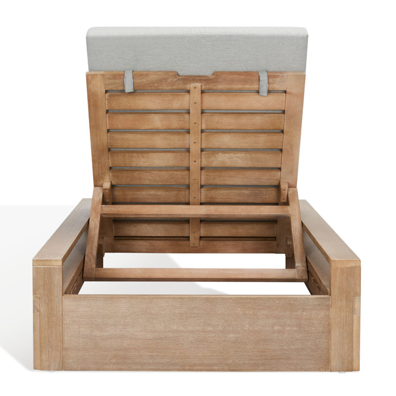 LANAI WOOD CHAISE LOUNGE CHAIR, Gray