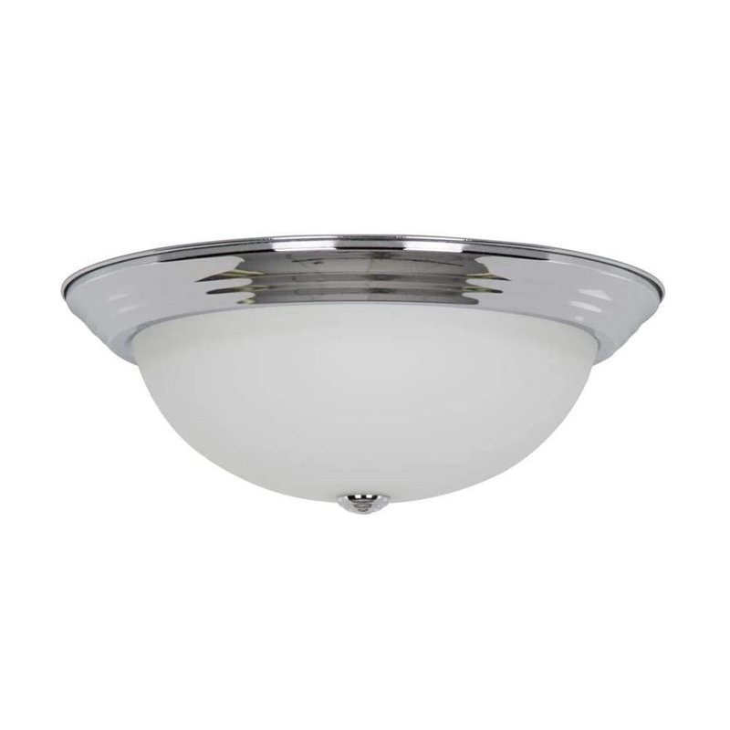 Plafonnier encastré à DEL en verre John-Jaydyn, Chrome poli