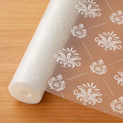 Shelf And Drawer Liners For Kitchen Cabinets, Non-Adhesive Cabinet Liners, EVA Waterproof Durable Shelf Paper For Refrigerator, Shelves, Cupboard With European Pattern, Easy To Cut