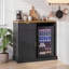 Armoire à café 39,4 "avec espace réfrigérateur, armoire à vin cannelée moderne avec tiroir et rangement pour salle à manger, noir