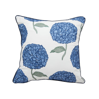 Embroidered Outdoor Throw Pillow