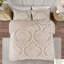 Housse de couette très grand / très grand en chenille 100% coton avec motif de cravates d'angle et attaches-125166514-125166516