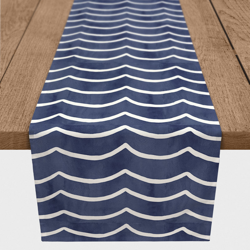 Chrisalyn Rectangle Polyester Table Runner, 16" D x 72" L, Blue
