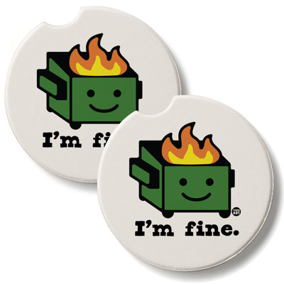Fine 2 Pack Stone Car Coasters