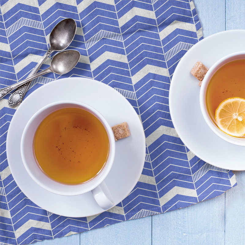 Stephenie Tea Towel Kitchen Towel, Royal Blue/White, Cotton Twill