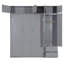 Grand lit escamotable mural avec armoire supérieure, tablettes et garde-robe, lit pliable peu encombrant-1250169770