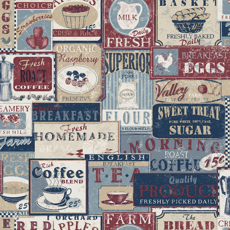 Posey 1000cm x 53cm Matte Non-Pasted Wallpaper Roll, Blue